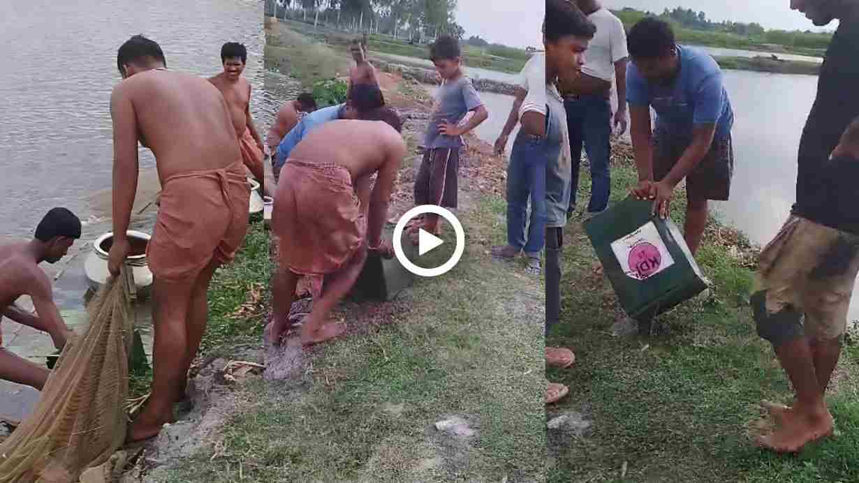 A ballot box recovered in uttar dinajpur from a pond