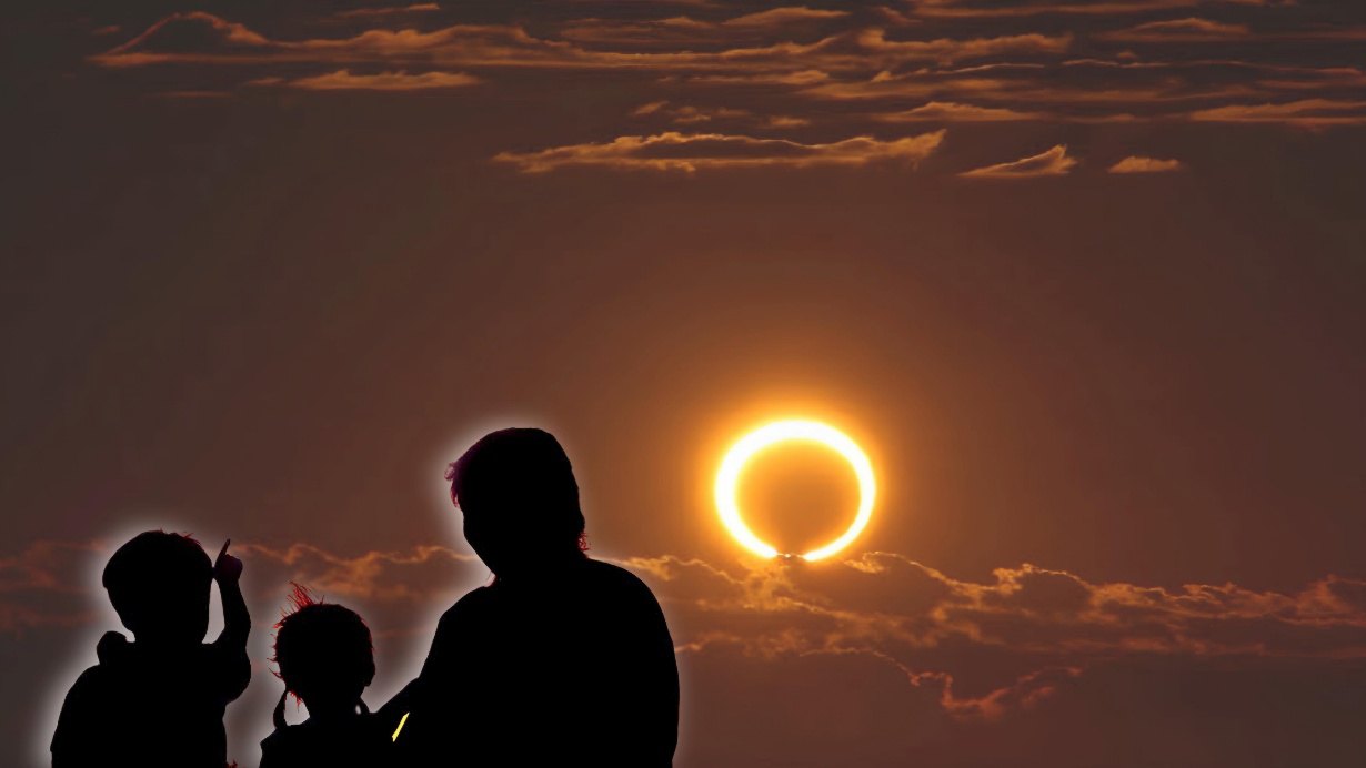 Solar eclipse ring of fire