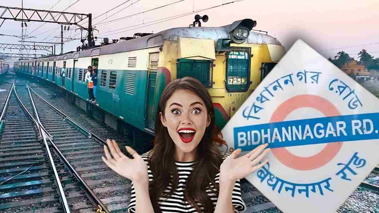 Local train stoppage in Bidhannagar Road