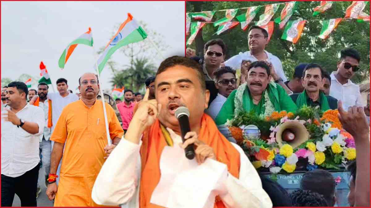 তৃণমূল বিজেপি মিছিল